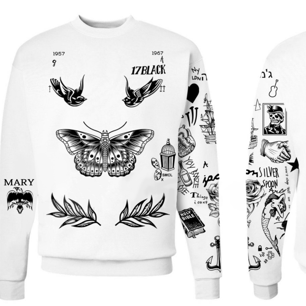 Harry Styles Tattoo Sweatshirt in White